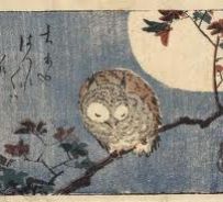 Gufo e luna di Utagawa Hiroshige