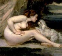 Goustave Courbet - Nudo con cane 1861-1862 (piÃ¹ tardi datato 1868)